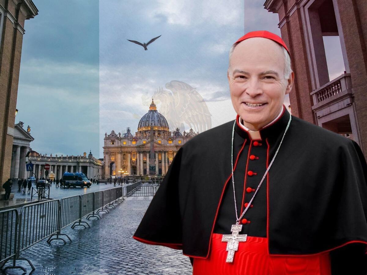 Carlos Aguiar Retes, el único cardenal mexicano con derecho a votar en el próximo cónclave papal. | Crédito: AugustFB (Wikicommons)/Canva