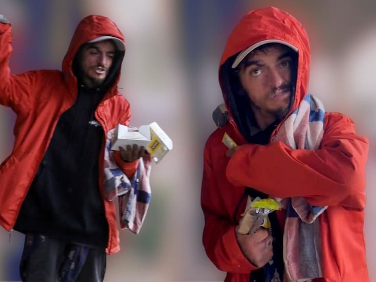 Tylor Chase, vuelve a las calles y fue visto consumiendo metanfetamina tras evaluación psiquiátrica