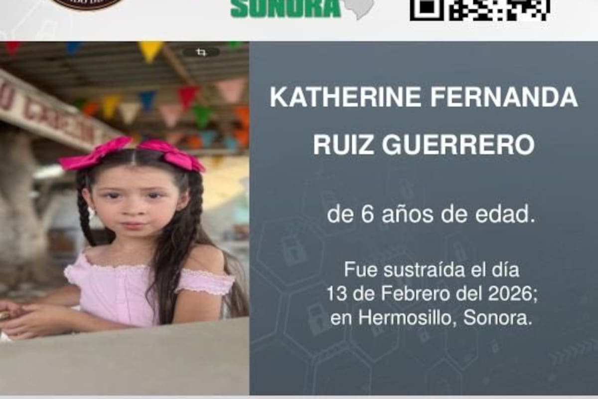 Alerta Amber Sonora: Buscan a Katherine Fernanda Ruiz Guerrero, menor de 6 años desaparecida en Hermosillo