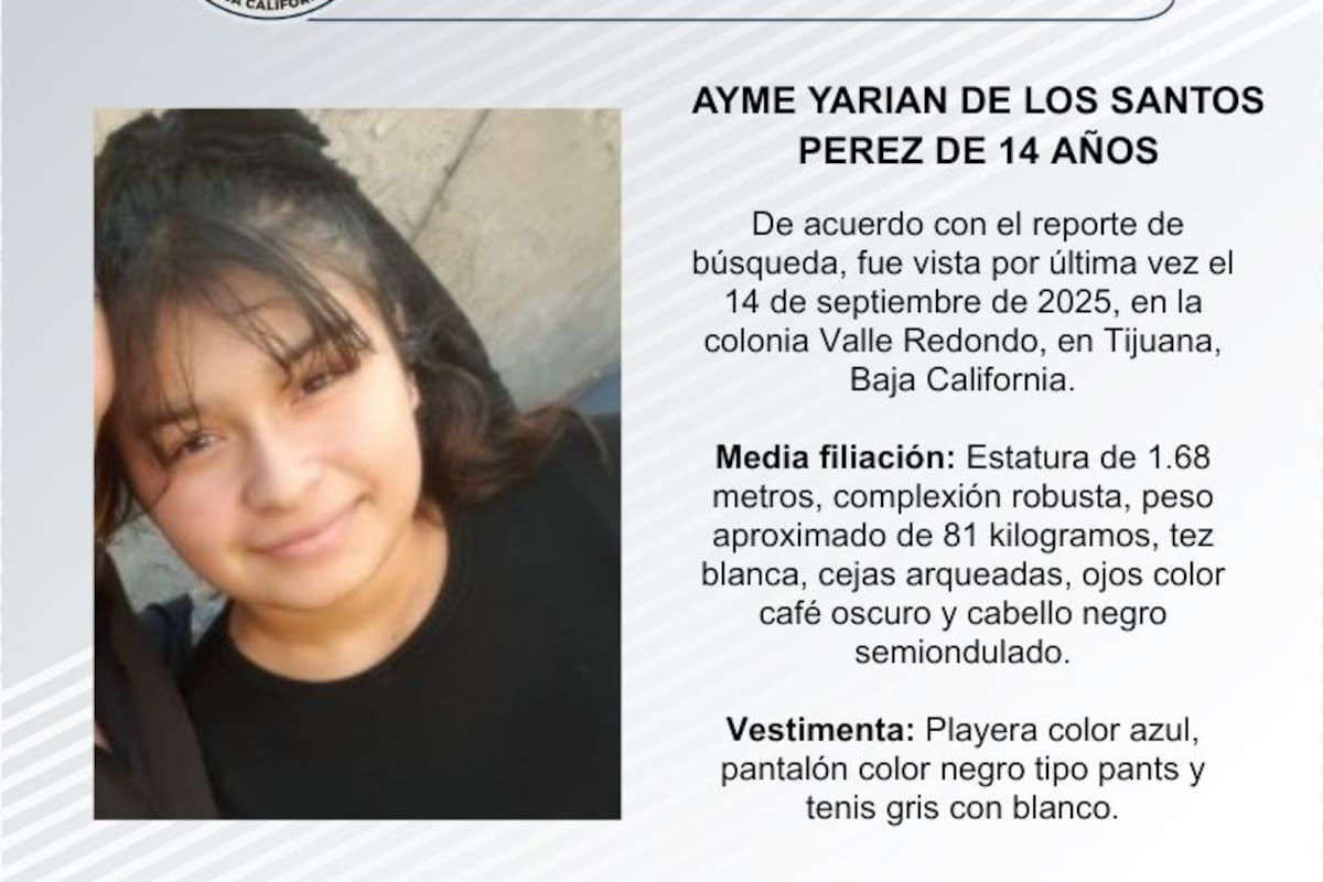 Se busca a Ayme Yarian De los Santos Perez de 14 años
