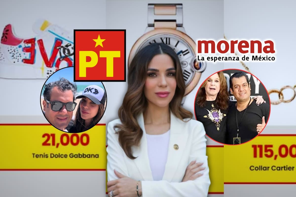 Diana Karina Barreras y su esposo Sergio Gutiérrez Luna, legislador de Morena, son exhibidos por usar ropa y accesorios de más de 4 millones de pesos no declarados