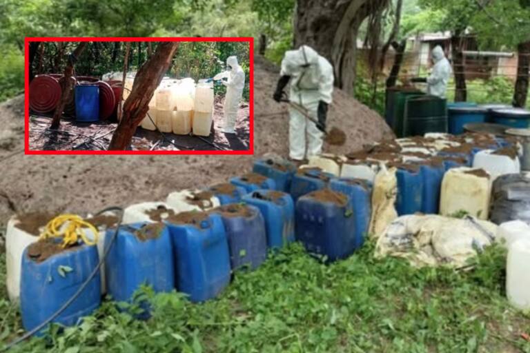 Desmantelan tres zonas clandestinas con químicos tóxicos para fabricar drogas en Culiacán y Mocorito