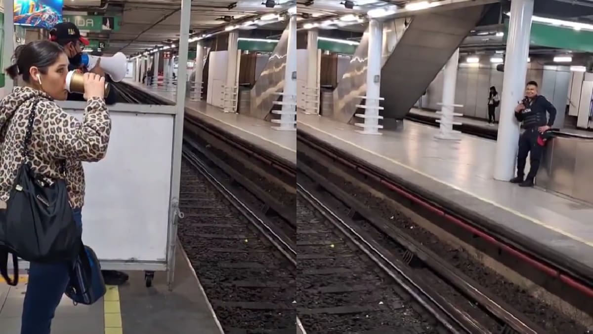 Policía auxiliar del metro de la CDMX se vuelve viral por motivar a usuario: “¡cóyeye, cóyeye!”