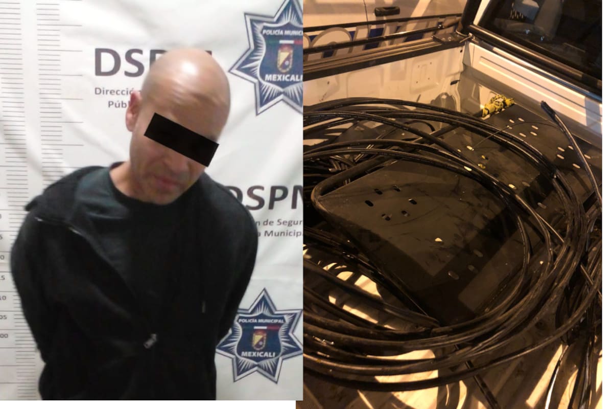 Robó 20 metros de cable de telefonía y lo detienen en la González Ortega