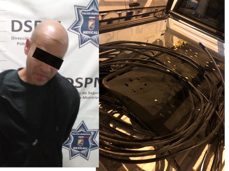 Robó 20 metros de cable de telefonía y lo detienen en la González Ortega