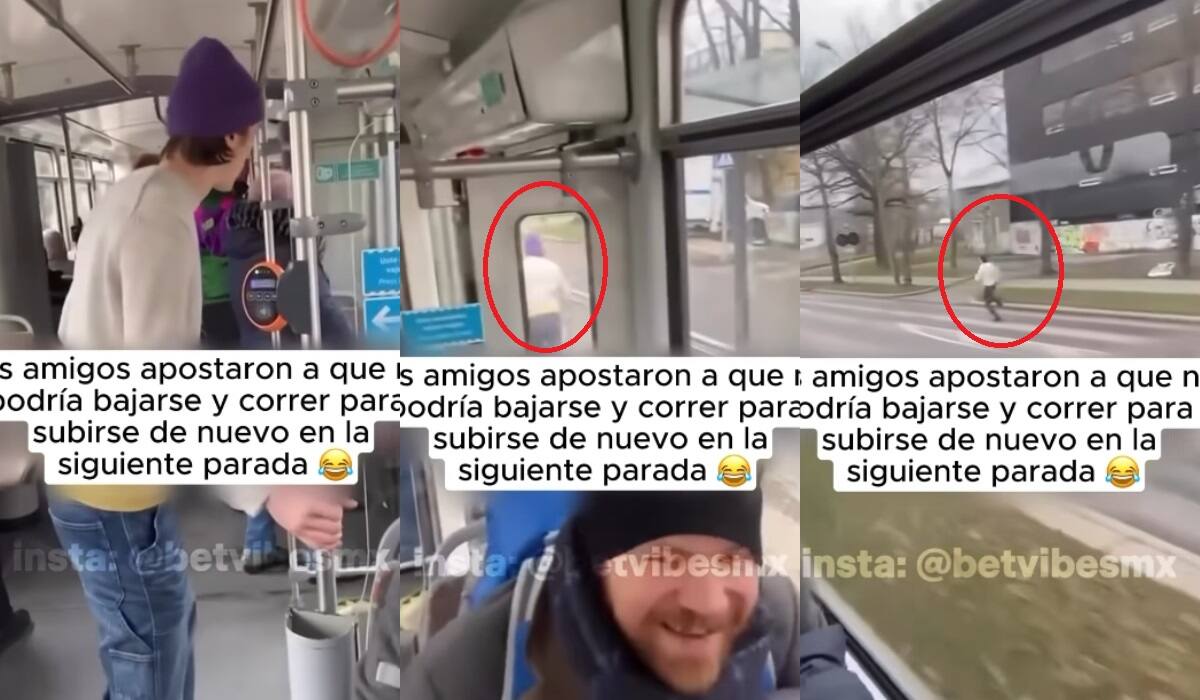 “Los hombres son tan simples”: hombre acepta reto de sus amigos y corre a la siguiente parada para subirse otra vez al camión