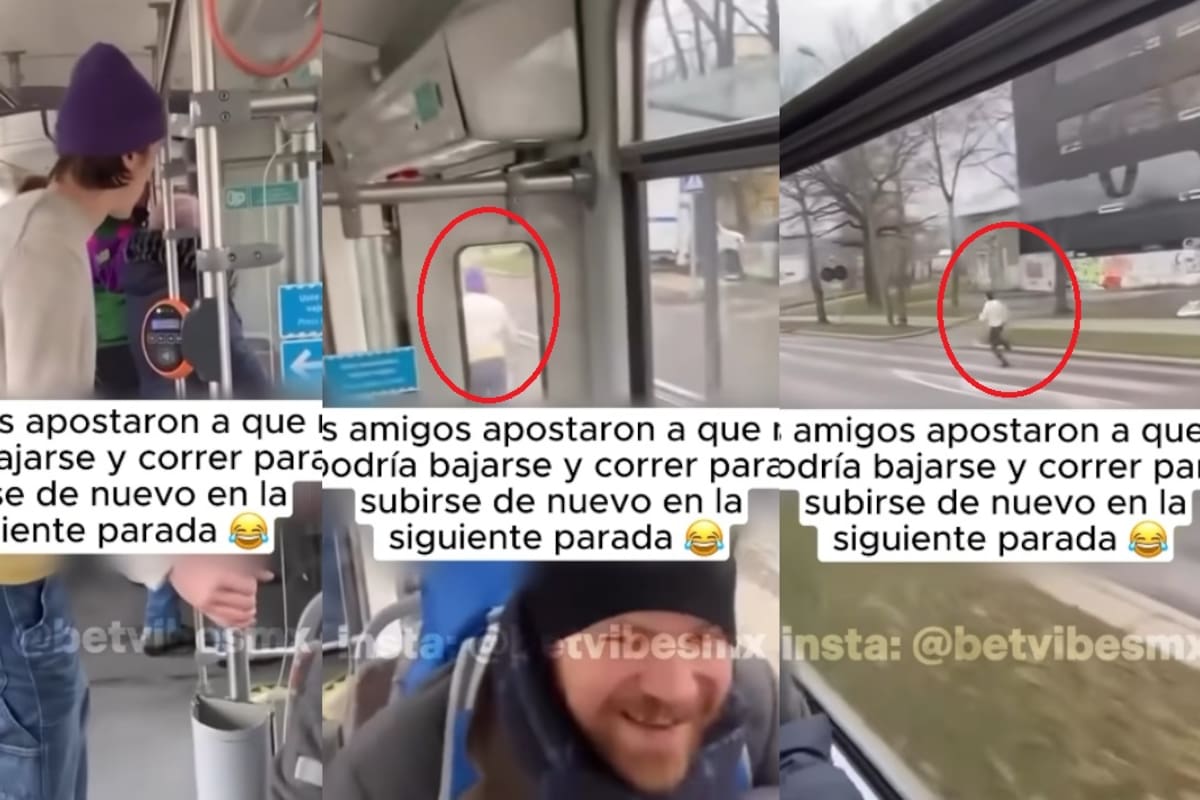 “Los hombres son tan simples”: hombre acepta reto de sus amigos y corre a la siguiente parada para subirse otra vez al camión