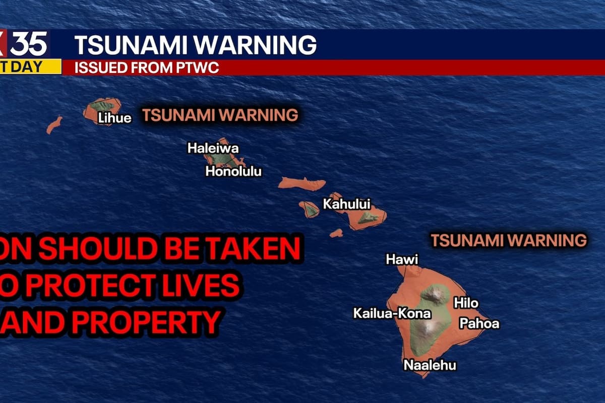 Alerta de tsunami en Hawái debido a un sismo de magnitud 8.7 en Rusia