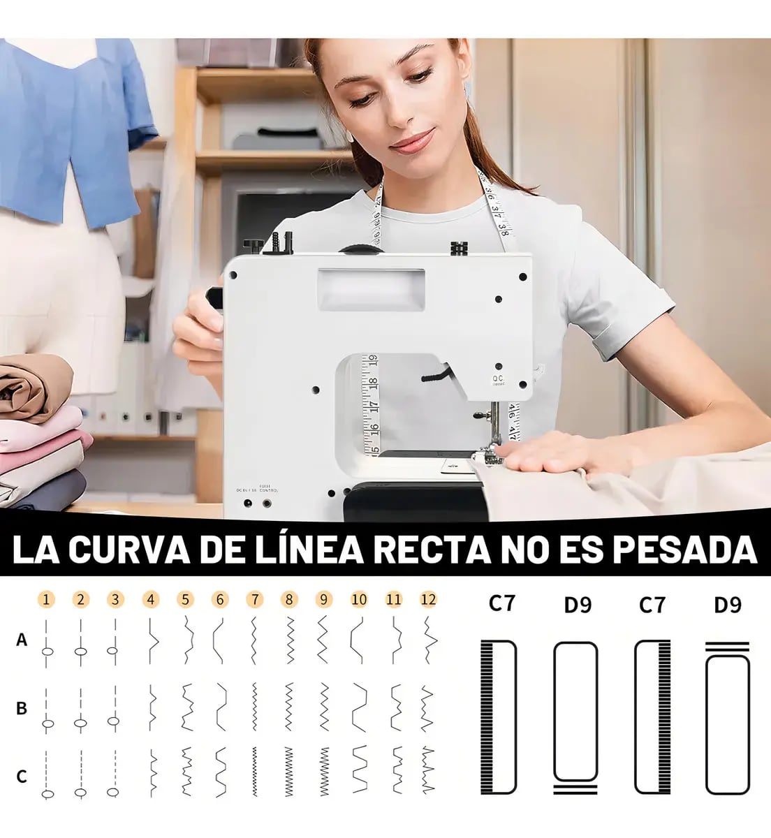 Máquina de coser portátil de 38 puntadas electrónicas | Mercado Libre