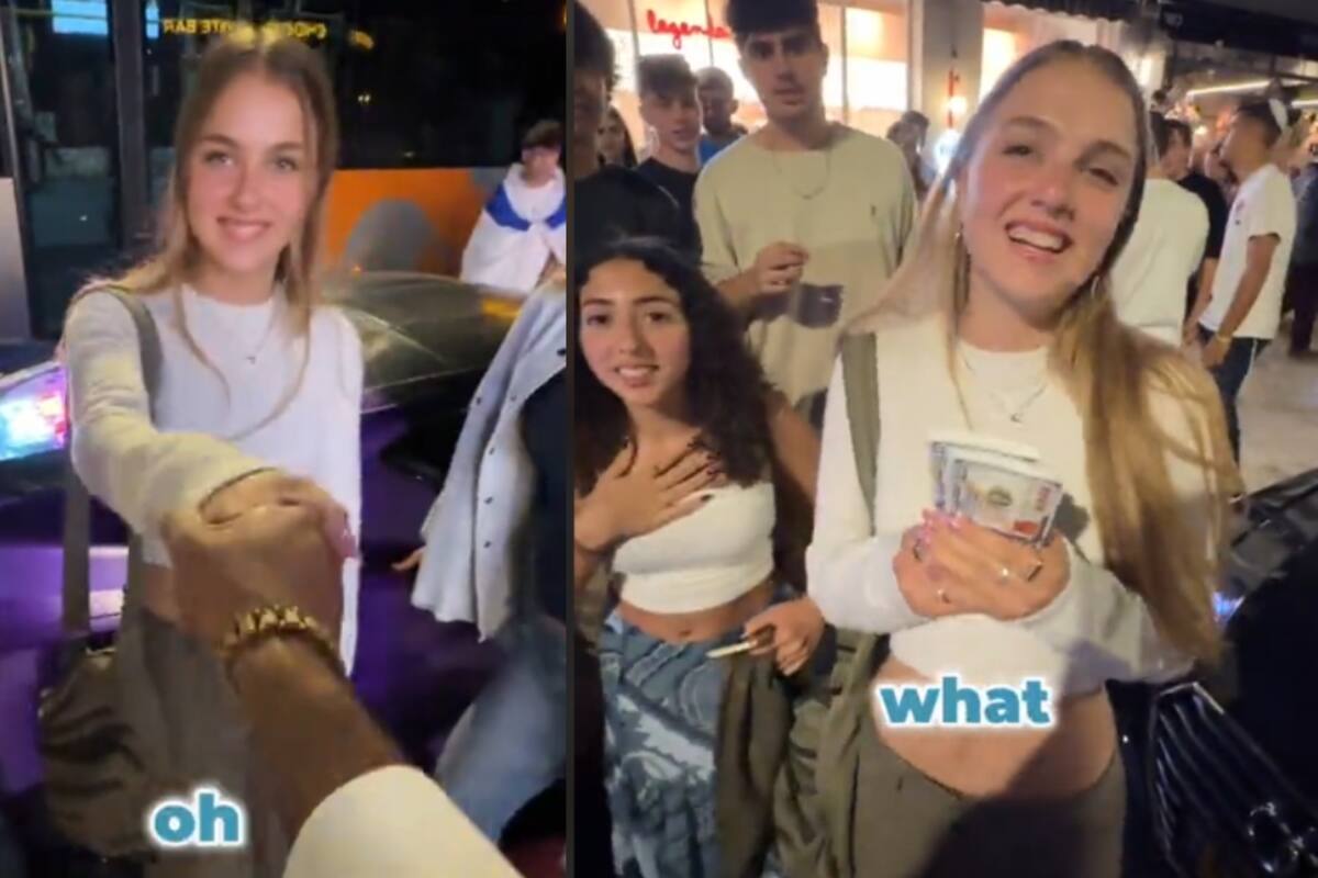 Influencer millonario le regala 20 mil dólares a una chica solo por ser la única en estrechar su mano