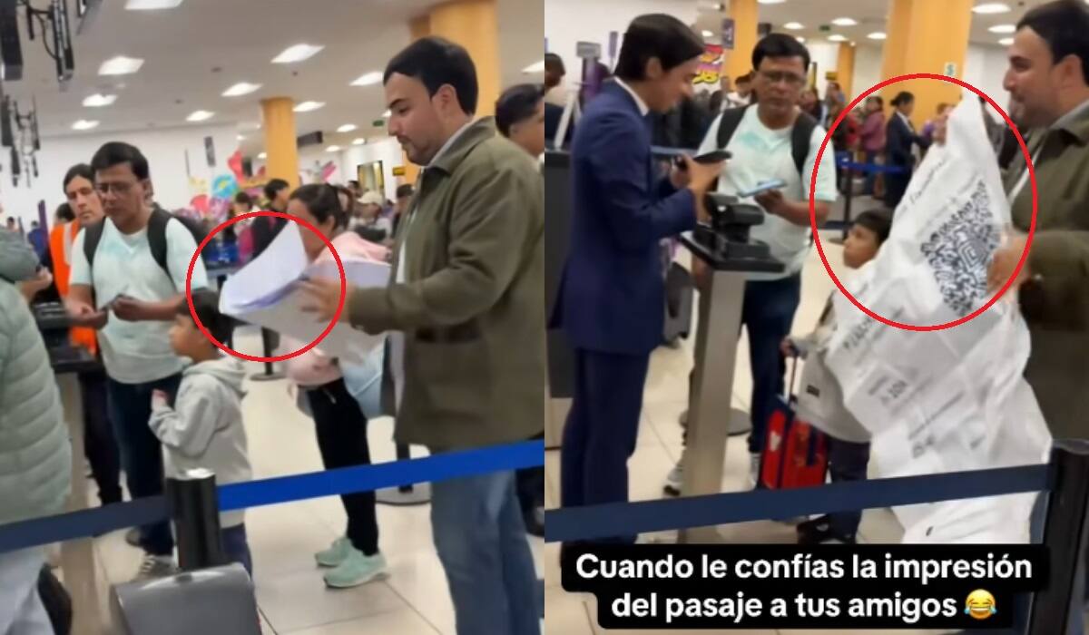 “Bro, era ir de viaje, no dar clase.”: Hombre se vuelve viral por llevar impresos los boletos como si fuera a exponer en el aeropuerto