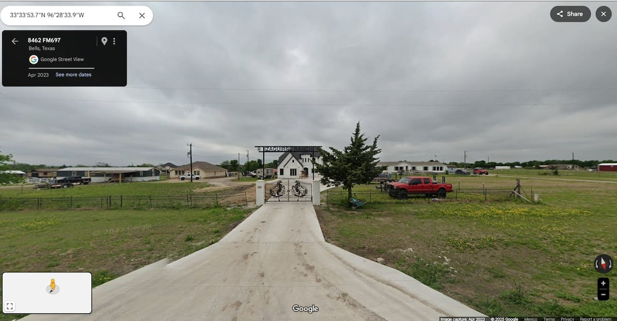 Izaguirre Ranch en Texas. Foto: Google Maps
