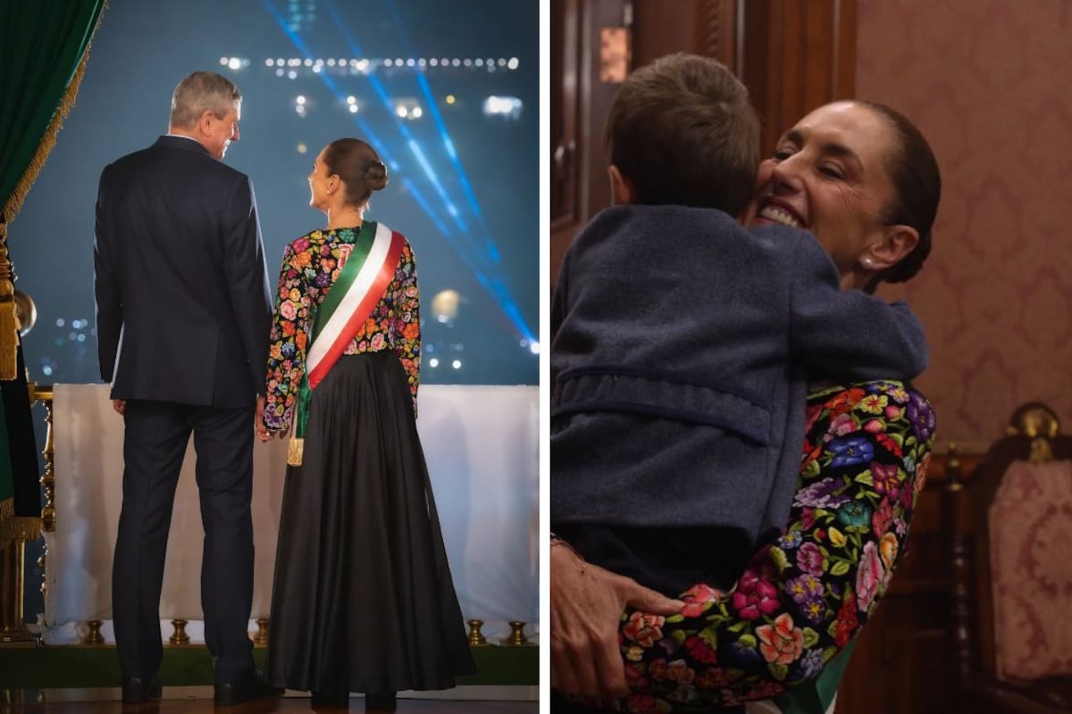 Claudia Sheinbaum comparte imágenes junto a su esposo Tarriba y su nieto desde el Palacio Nacional durante ceremonia del Grito de Independencia
