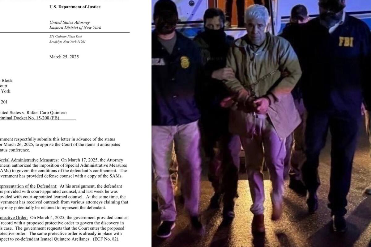 Juez de NY da 90 días a fiscales de EU para decidir si piden la pena de muerte para Caro Quintero