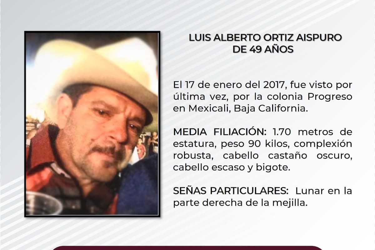 Buscan a Luis Alberto Ortiz Aispuro, visto por última vez en la colonia Progeso de Mexicali
