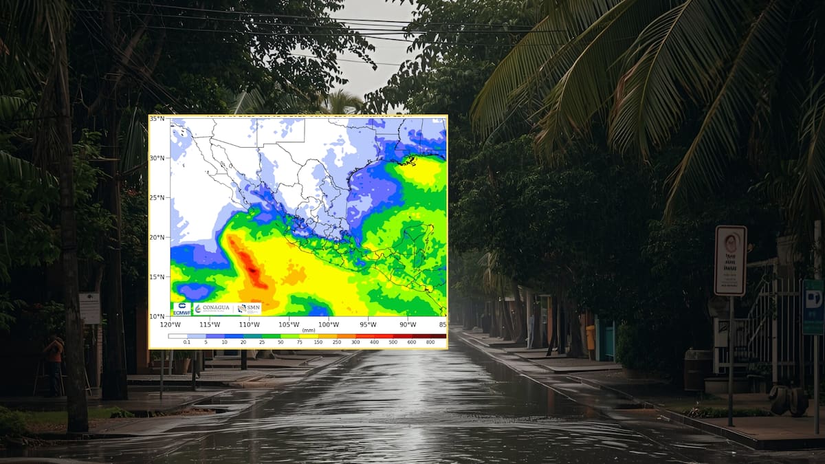 Un canal de baja presión en el Golfo de México, en interacción con la vaguada monzónica, generará lluvias en el oriente y sureste, incluida la península de Yucatán.
