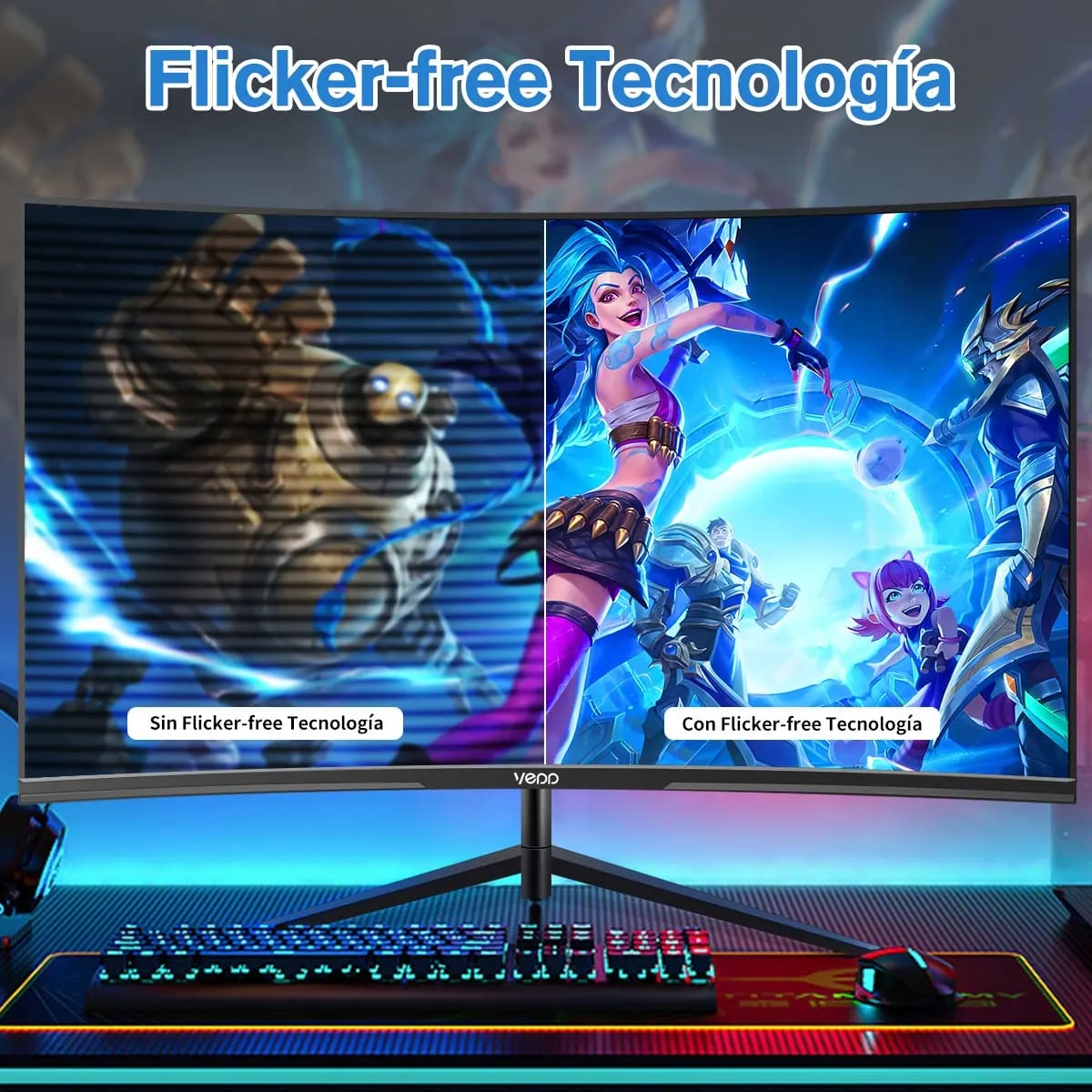La pantalla también cuenta con una curvatura 2800R y un ángulo de visión de 178 grados, características que buscan mejorar la inmersión durante sesiones de juego. | Foto: Mercado Libre