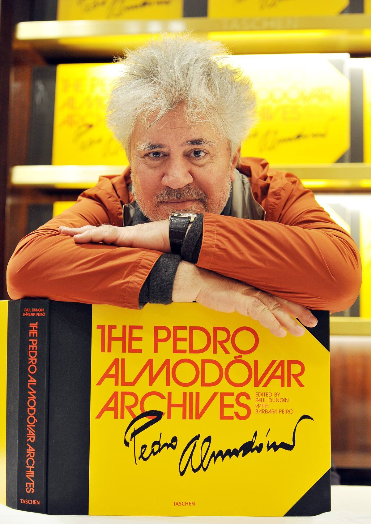 Spanish Film Director Pedro Almodovar at a book store in Chelsea, west London, where he signed copies of his book "The Pedro Almodovar Archives", Saturday, Nov. 17, 2012. (AP Photo/PA, John Stillwell) UNITED KINGDOM OUT NO SALES NO ARCHIVE