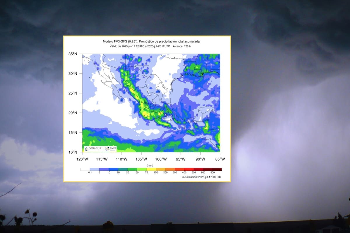 SMN alerta por fuertes lluvias en estos estados debido al monzón mexicano y circulación ciclónica este viernes