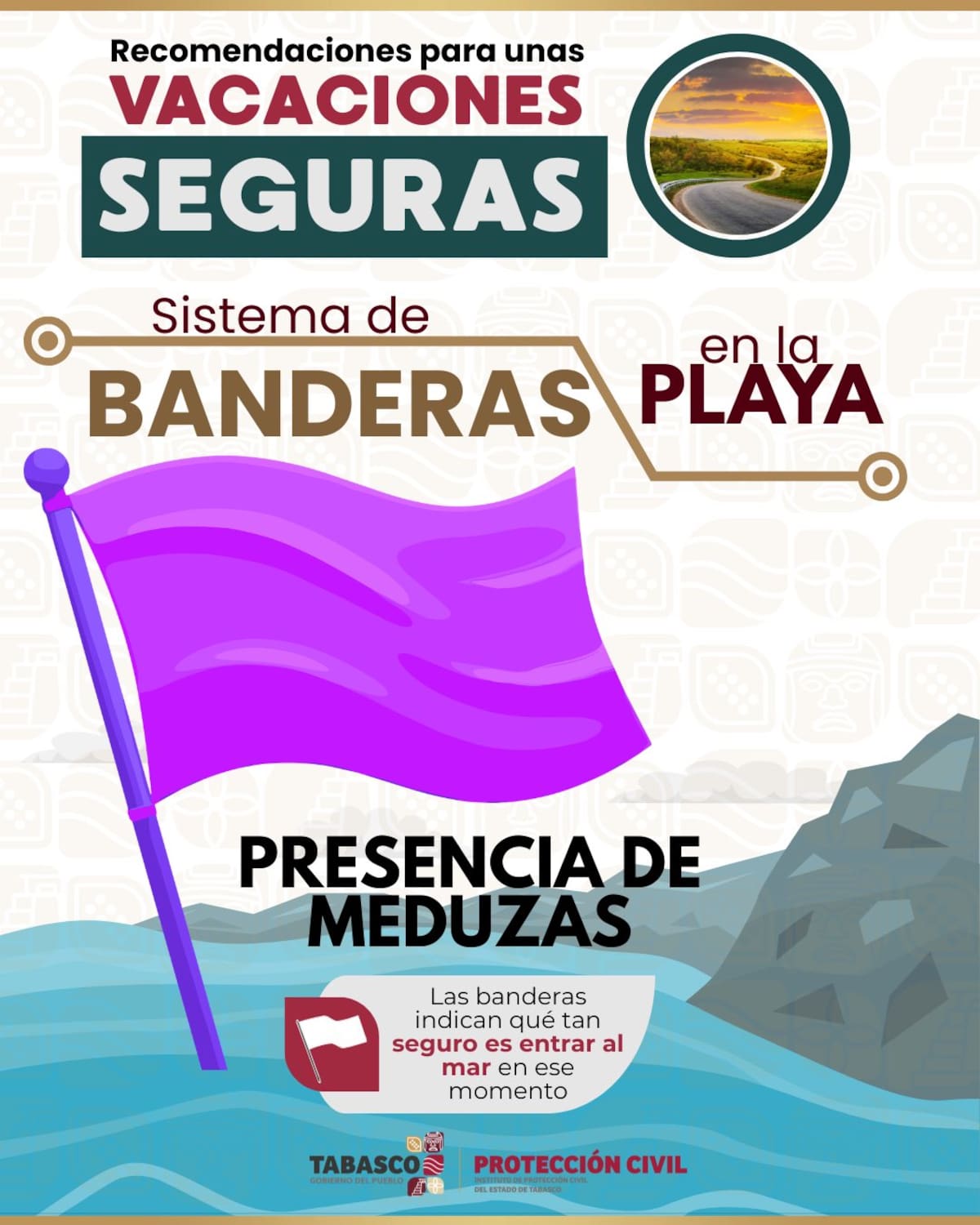 Su instalación en Maruata y Boca de Apiza busca prevenir incidentes entre bañistas y organismos marinos. Foto: Protección Civil Tabasco.