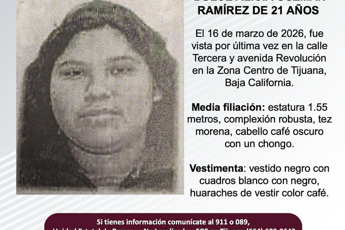 Se busca a Dulce Alicia Guzmán Ramírez de 21 años