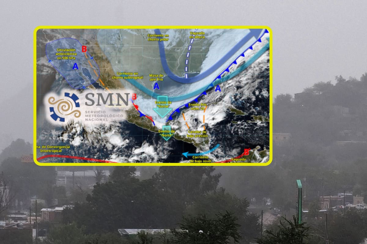 Vaguada en altura y masa de aire polar ‘congelarán’ estas ciudades martes y miércoles con lluvias fuertes, viento de componente Norte de 90 km/h, oleaje elevado y heladas de hasta -10°C