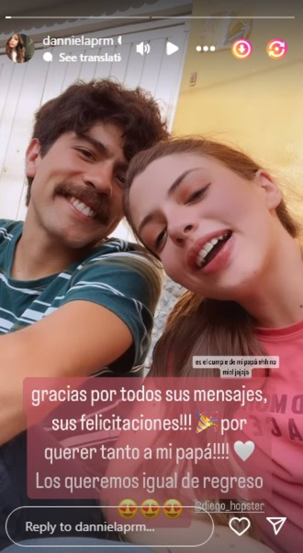 Daniela Parra celebró el cumpleaños de su padre desde la cárcel / Instagram: @dannielaprm
