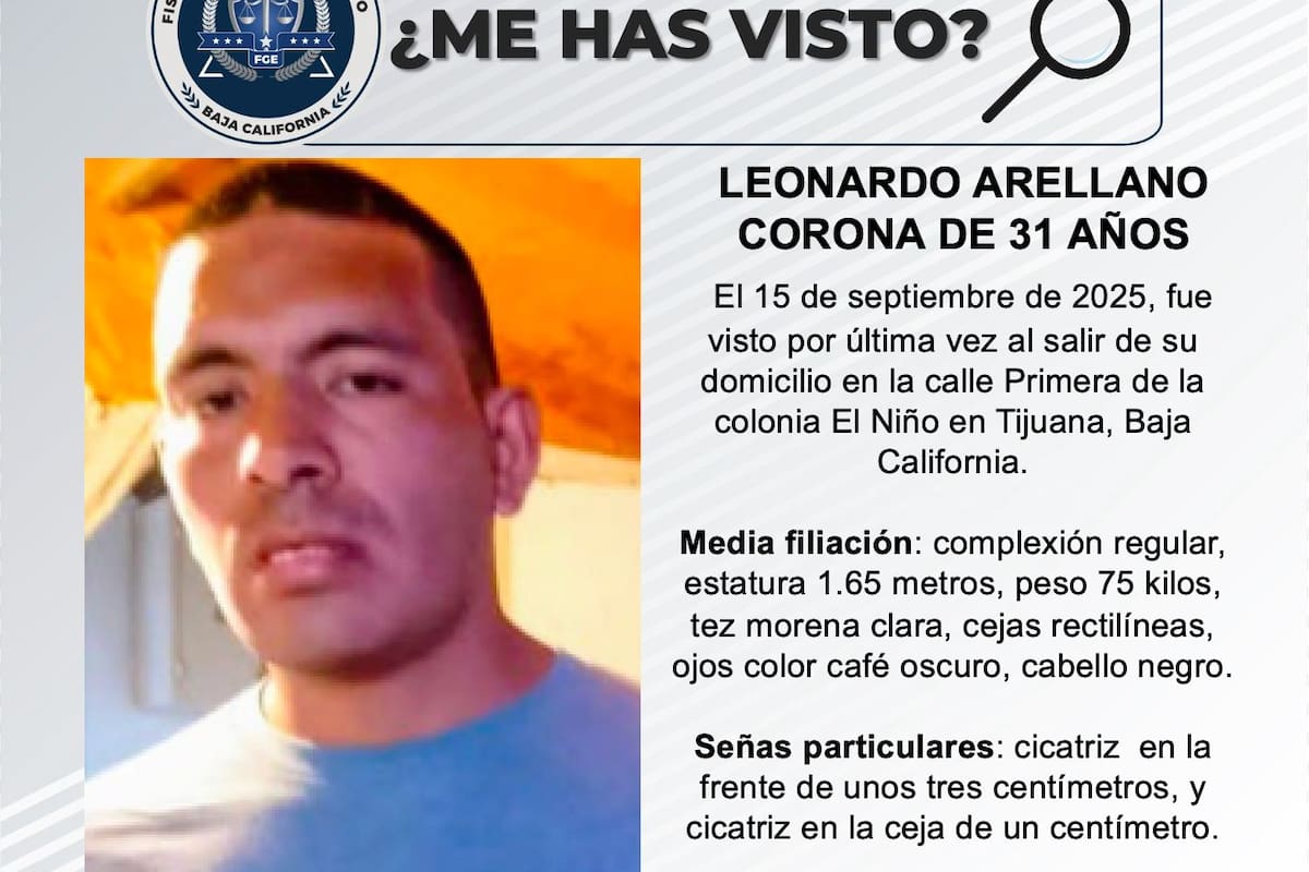 Se busca a Leonardo Arellano Corona de 31 años