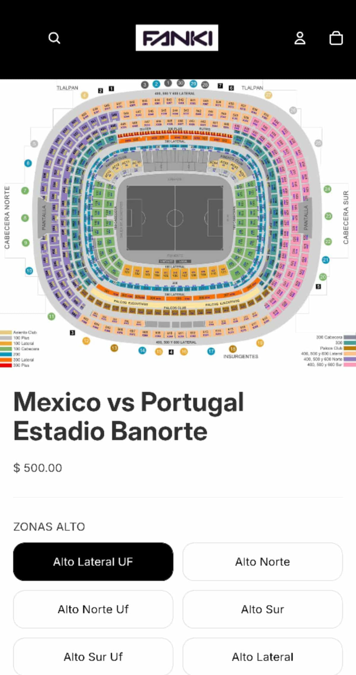 Página falsa de FANY utiliza el logotipo de la boletera FANKI. (Foto: Captura de pantalla)