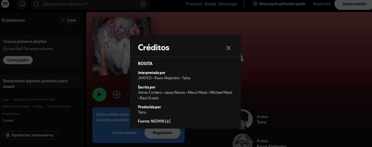 Retiran el nombre de Bad Bunny como compositor de "Rosita" en Spotify