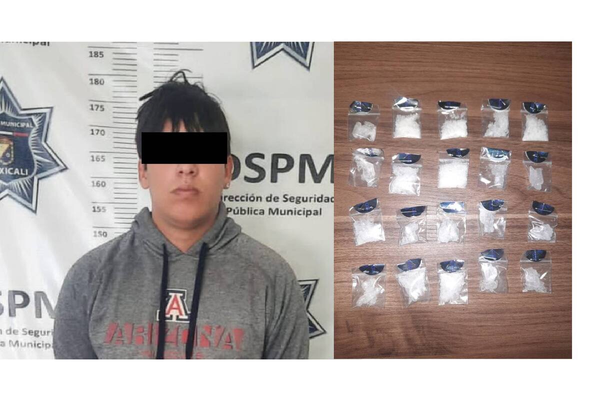 Insulta a agentes de policía y localizan 20 envoltorios con ICE en su pantalón