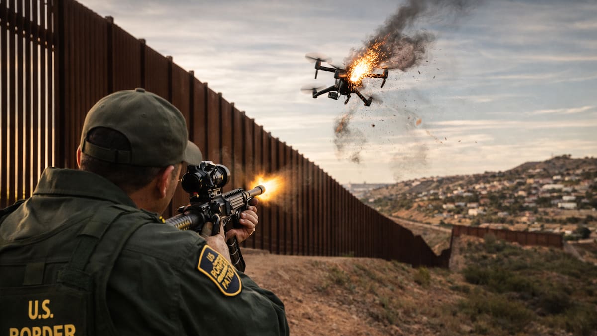Captan en video el derribo de un presunto dron de los cárteles en la frontera entre México y Estados Unidos, un hecho que refleja el uso creciente de aeronaves no tripuladas por el narcotráfico