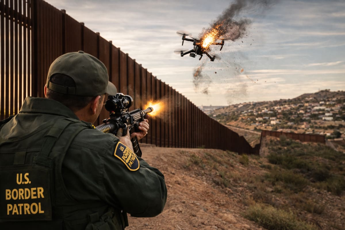 Captan en video el derribo de un presunto dron de los cárteles en la frontera entre México y Estados Unidos, un hecho que refleja el uso creciente de aeronaves no tripuladas por el narcotráfico
