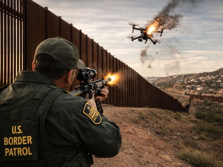 Captan en video el derribo de un presunto dron de los cárteles en la frontera entre México y Estados Unidos, un hecho que refleja el uso creciente de aeronaves no tripuladas por el narcotráfico