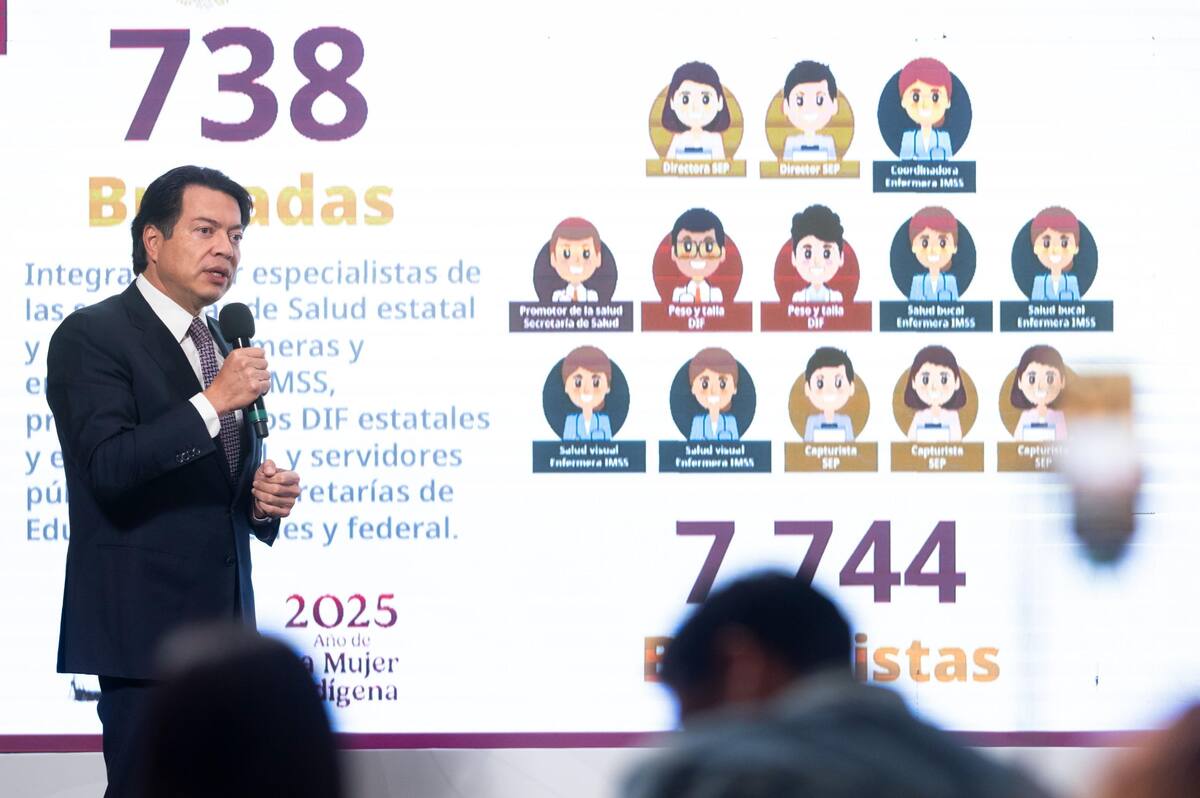 Mario Delgado (SEP) en la "Conferencia del Pueblo" del 17 de junio del 2025. | Crédito: Presidencia