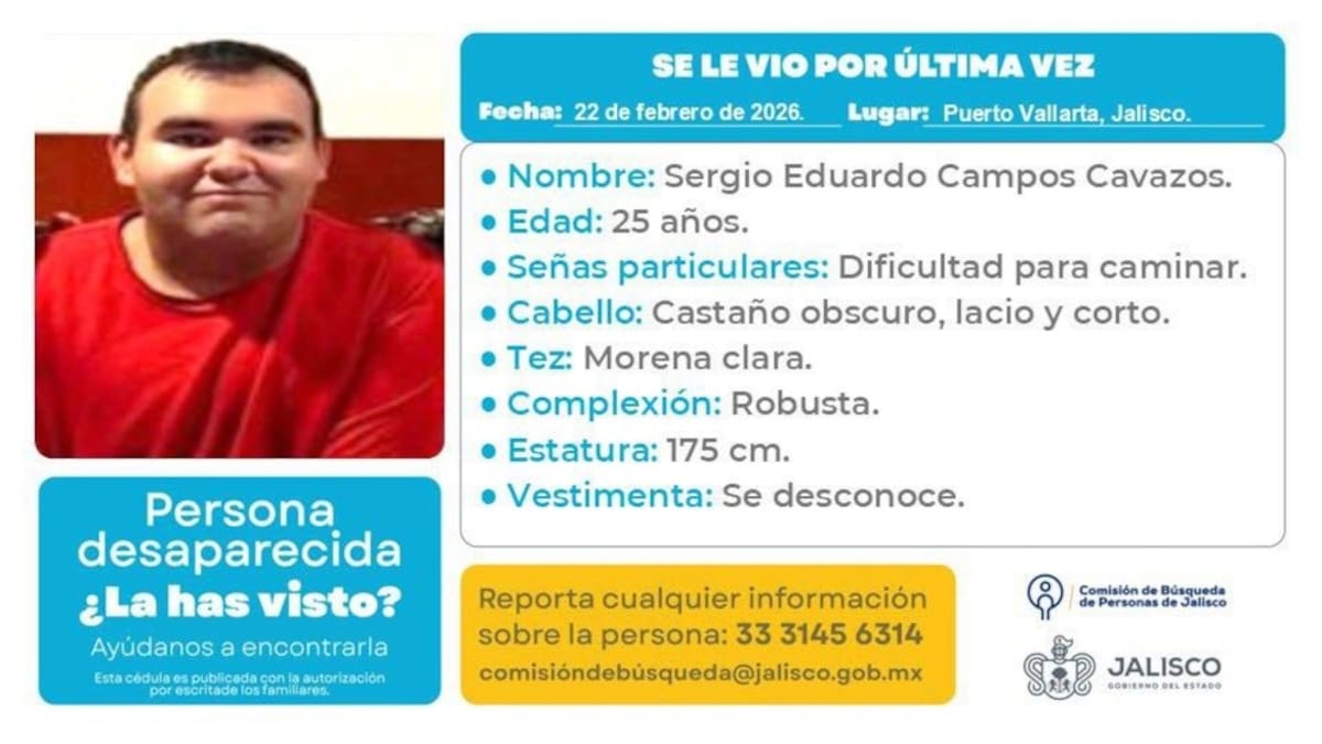 Crédito: Comisión Estatal de Personas Desaparecidas