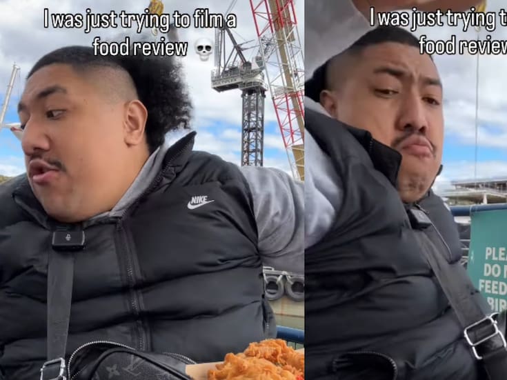 “Las gaviotas también querían probar”: hombre intenta grabar la reseña de su comida y es atacado por aves que le roban parte del platillo