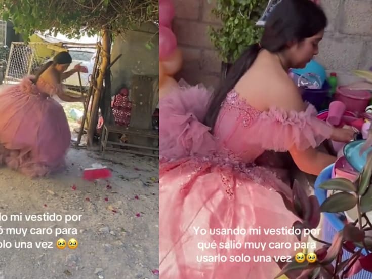 “Costó mucho dinero para usarlo una sola vez”: joven se vuelve viral en TikTok por seguir usando su vestido de XV años