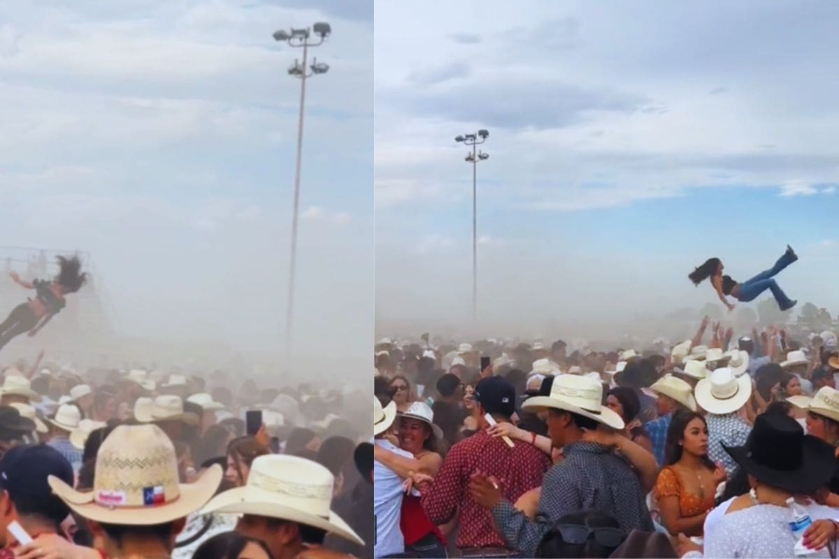 VIDEO de mujeres siendo “lanzadas” al aire durante jaripeo causa revuelo, ¡hasta Yuridia comentó!
