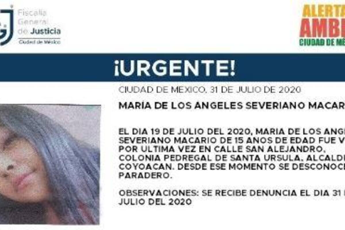 Se activa Alerta Amber para encontrar a María de los Ángeles Severiano Macario