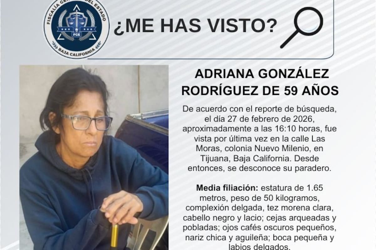 Se busca a Adriana González Rodríguez de 59 años