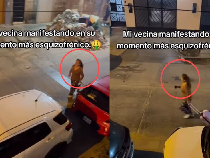 Mujer es captada por su vecino haciendo la dinámica de salir con una maleta en Año Nuevo y redes se ponen creativas