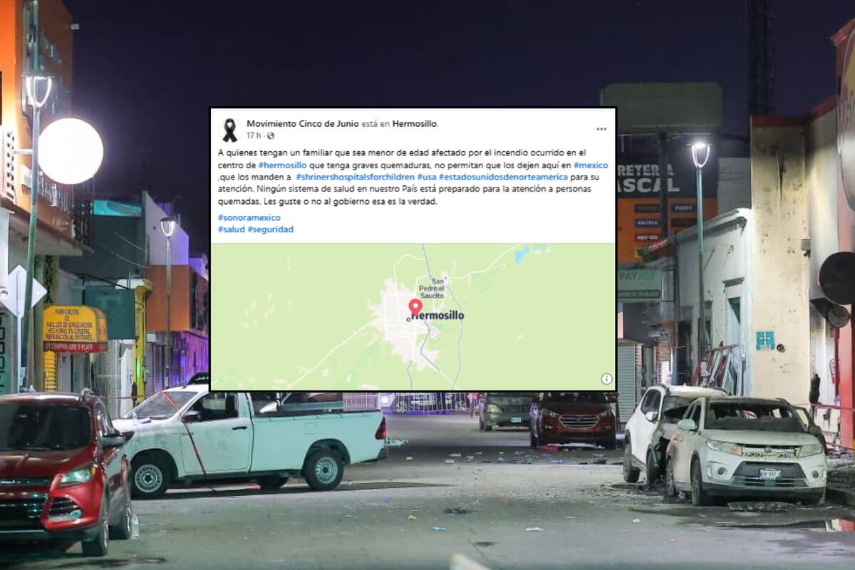 Movimiento Cinco de Junio llama a las autoridades a no repetir los errores del pasado y garantizar atención médica adecuada a las víctimas del incendio en Waldo’s Hermosillo