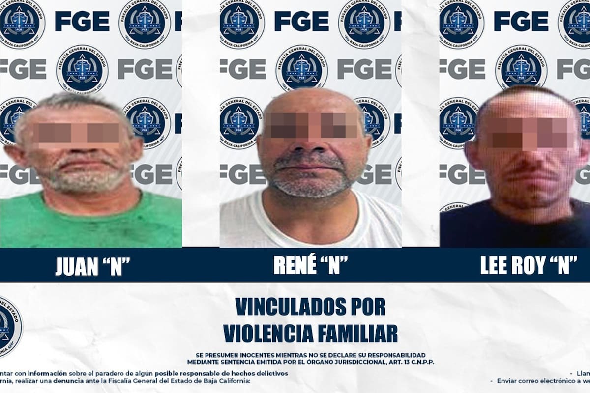 A prisión tres hombres acusados de agredir a sus parejas en Mexicali y el Valle