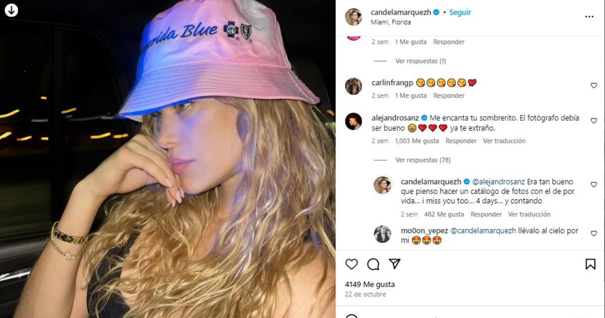 Las interacciones entre Candela y Alejandro Sanz / Instagram: @candelamarquezh