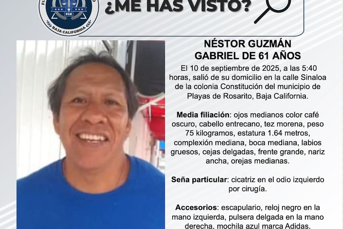 Se busca a Néstor Guzmán Gabriel de 61 años