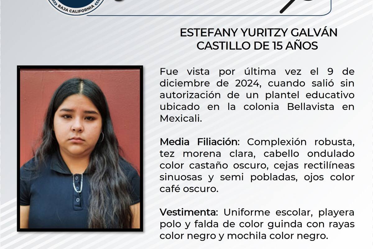 Se solicita ayuda para localizar a Estefany Yuritzy Galván Castillo