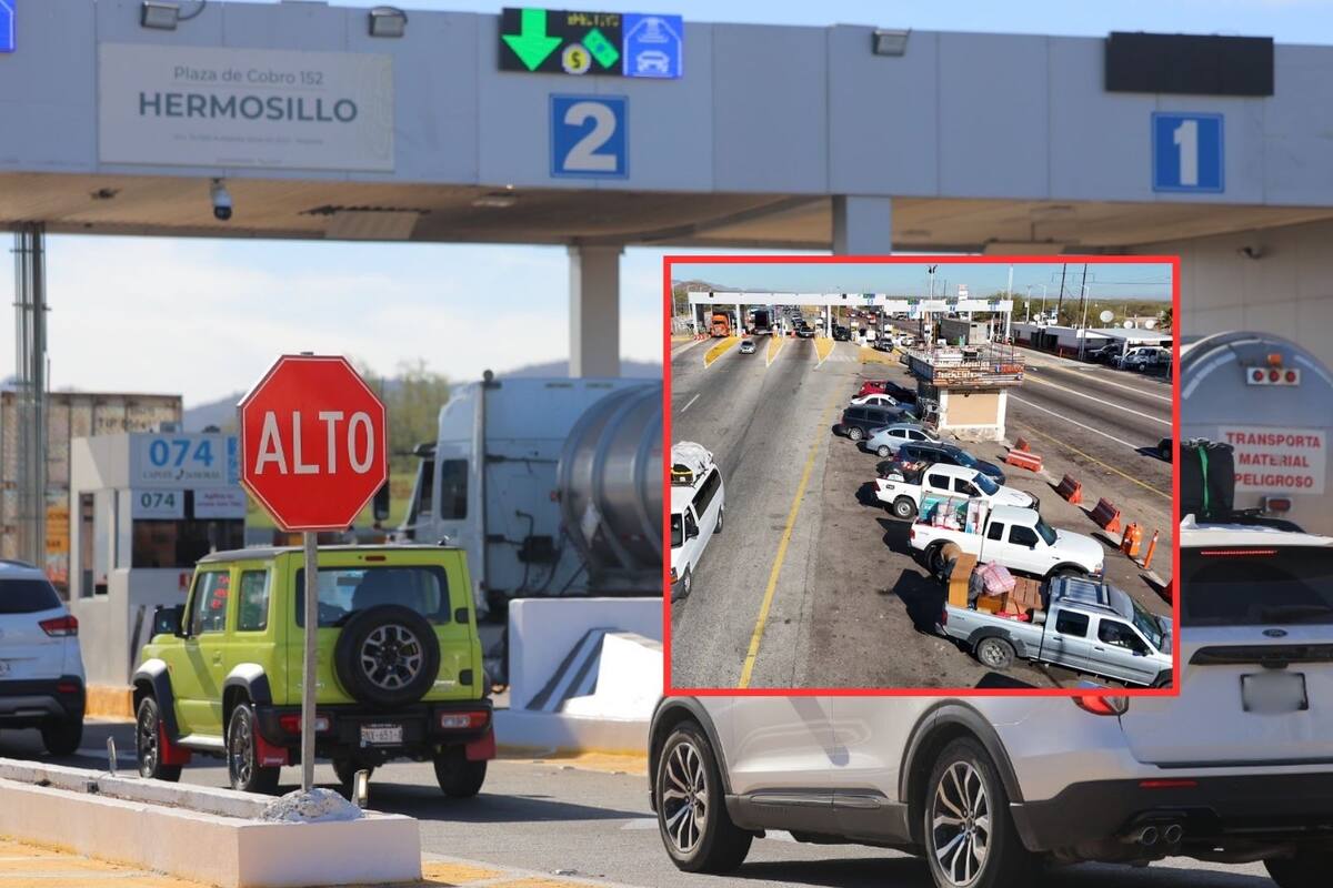 Paisanos “inundan” caseta de cobro de Hermosillo