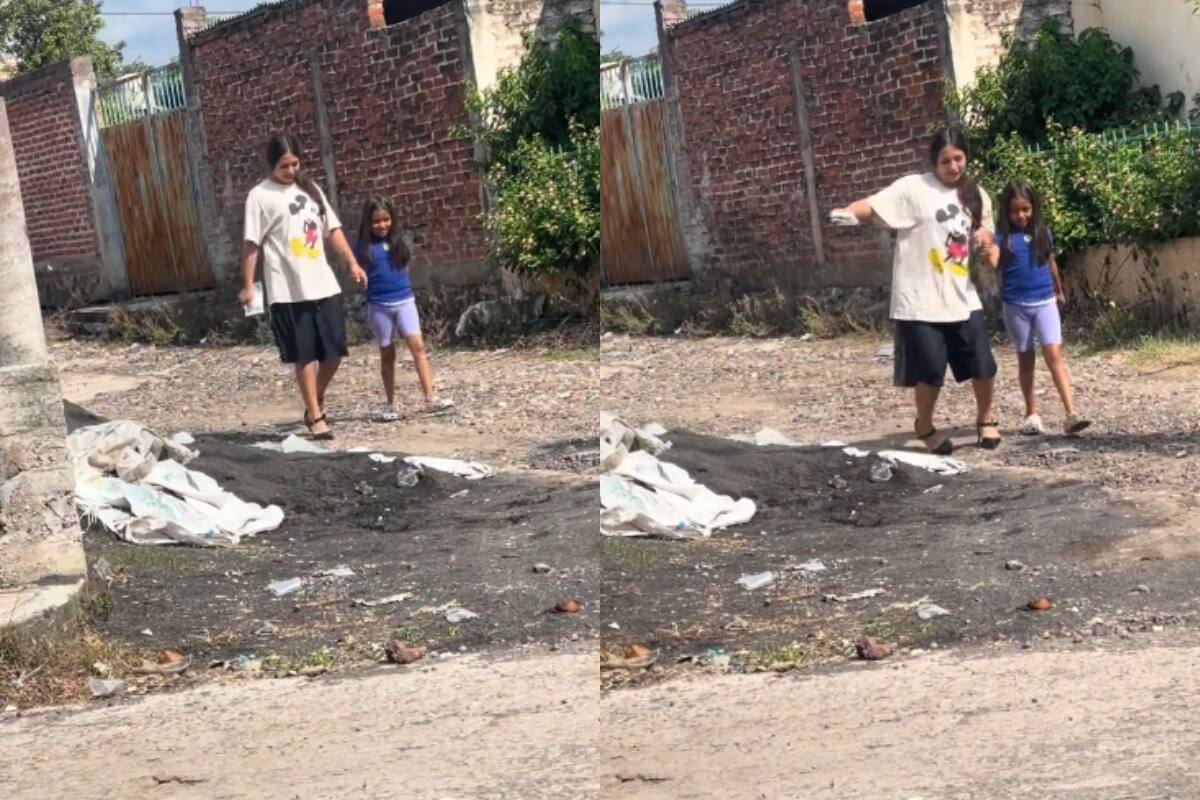 Intentó caminar por una calle llena de piedras con tacones, pero no fue una buena idea (VIRAL)