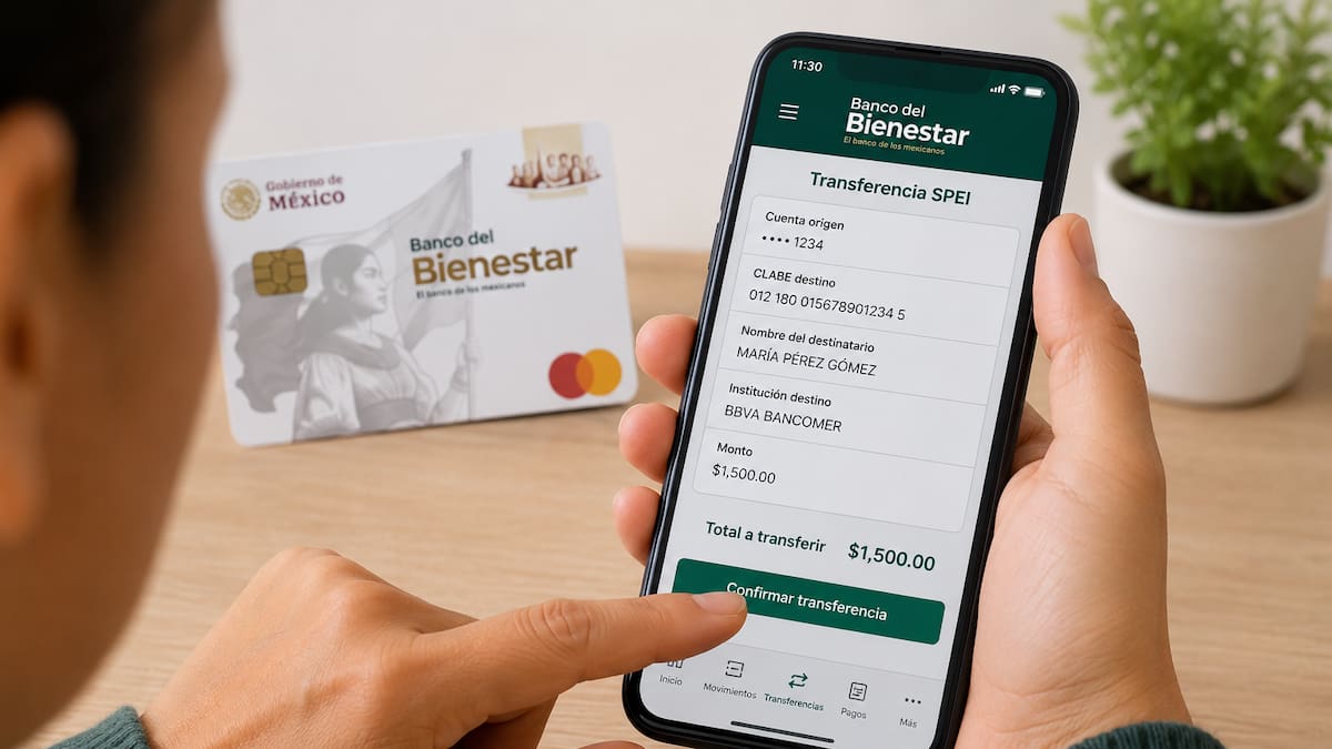 Tarjeta Bienestar ya permite transferencias SPEI desde el celular y usuarios podrán enviar dinero a BBVA, Banamex o Santander sin acudir a sucursales